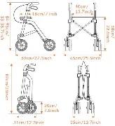 Reise Leichtgewicht Rollator Trive Zusätzliches Produktbild für Leichtgewicht Rollator Uplivin Trive mit Doppelfaltung