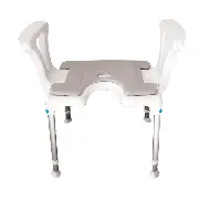 Duschhocker Laguna mit optionaler Soft-Auflage Zusätzliches Produktbild für Russka Duschhocker Laguna 2 mit Hygieneausschnitt und Armlehnen