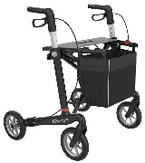 Leichtgewicht Rollator Athlon Carbon mit Komfort Softrad Zusätzliches Produktbild für Carbon Rollator Athlon HD extrabreit