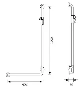 Etac Safe Pro Duschhandlauf inkl. Brausehalter Zusätzliches Produktbild für Haltegriff ConceptPro Duschhandlauf inklusive Brausehalter