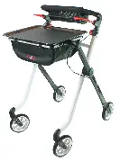 Indoor-Rollator Pixel schwarz-weiß mit Korb-Tablett  Zusätzliches Produktbild für Indoor Rollator Pixel