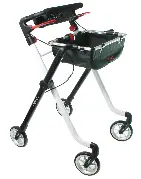 Indoor-Rollator Pixel schwarz-weiß mit Korb-Tablett  Zusätzliches Produktbild für Indoor Rollator Pixel