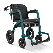 Rollz Motion 2M Performance Jungle Green mit Rollstuhlpaket mit luftbereiften Hinterrädern Zusätzliches Produktbild für Rollz Motion 2 - Rollator-Rollstuhl in einem