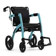 Rollz Motion 2M Island Blue mit Rollstuhlpaket pannsicher Zusätzliches Produktbild für Rollz Motion 2 - Rollator-Rollstuhl in einem