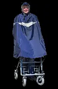 Rollator-Poncho dunkelblau mit Reflektorstreifen Zusätzliches Produktbild für Rollator-Poncho dunkelblau mit Reflektorstreifen