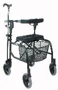 optional - gleich mit bestellen - Stockhalter und Metallkorb für NeXus Zusätzliches Produktbild für Leichtgewicht Rollator NeXus