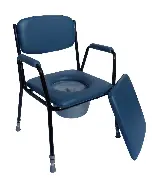 Toilettenstuhl blau, inkl. Eimer und Sitzpolster Zusätzliches Produktbild für Toilettenstuhl TS-0 blau, höhenverstellbar