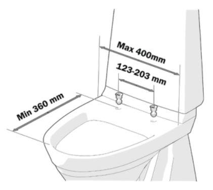 Etac My Loo fest - Mindestmaße